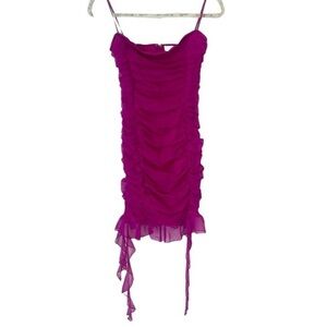 Lovesome dress woman’s bodycon party Magenta purple bikini strap dress Size L
